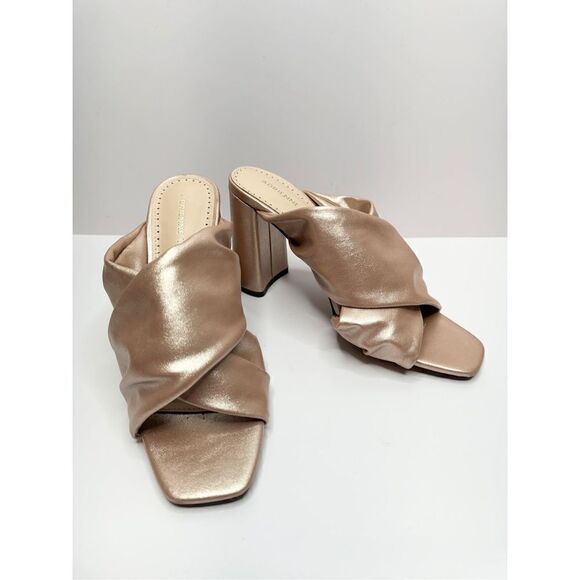 Adrienne Vittadini Genie Sandals Womens Size 6 Rose Gold Open Toe Block Heel - Picture 5 of 9